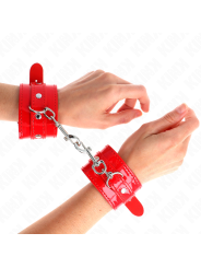 Kink - Polsini Lucidi Rossi Regolabili 23-33 Cm - KINK WRIST RESTRAINT - Manette e Polsini | erosidea.com