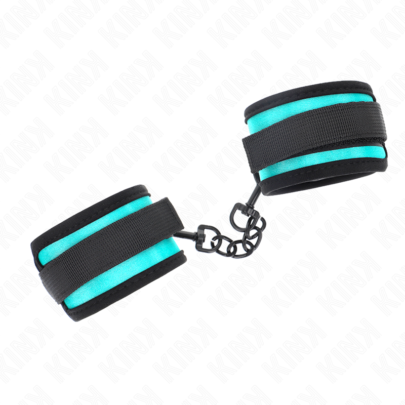 Kink - Tenuta Da Polso In Nylon Con Gancio E Loop Nero-Blu Regolabile 18-32 Cm X 5 Cm - KINK WRIST RESTRAINT - Manette e Polsini | erosidea.com