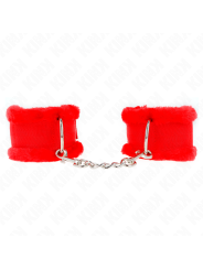 Kink Polsini Foderati In Pelliccia Rosso Regolabili - KINK WRIST RESTRAINT - Manette e Polsini | erosidea.com