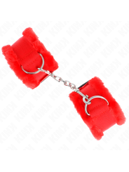 Kink Polsini Foderati In Pelliccia Rosso Regolabili - KINK WRIST RESTRAINT - Manette e Polsini | erosidea.com