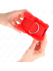 Kink Polsini Foderati In Pelliccia Rosso Regolabili - KINK WRIST RESTRAINT - Manette e Polsini | erosidea.com