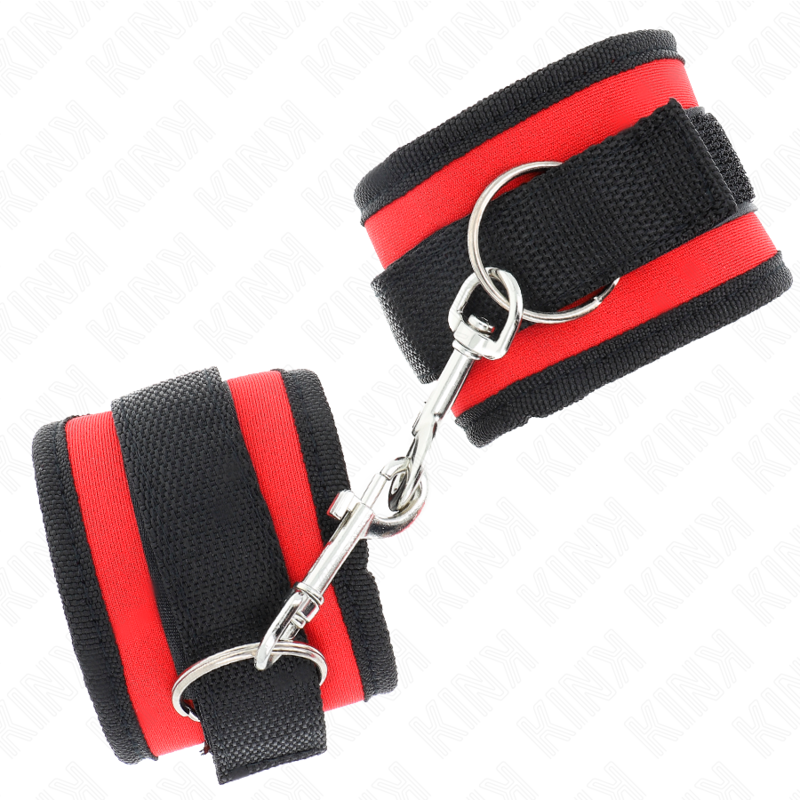 Kink - Tenuta Da Polso In Nylon Hook&Loop Rosso-Nero Modello 2 Regolabile 18-35 Cm X 6 Cm - KINK WRIST RESTRAINT - Manette e Polsini | erosidea.com