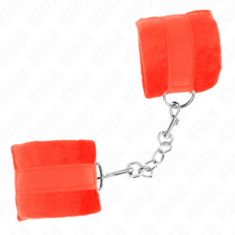 Kink - Polsini In Pelliccia Per Principianti Rosso 30 X 7 Cm - KINK WRIST RESTRAINT - Manette e Polsini | erosidea.com