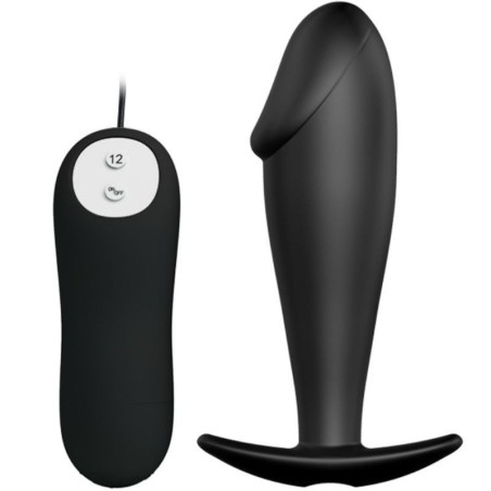 Plug Anale In Silicone Forma Del Pene E 12 Modalit Di Vibrazione Nero - PRETTY LOVE BOTTOM - Plug e Catene Anali | erosidea.com