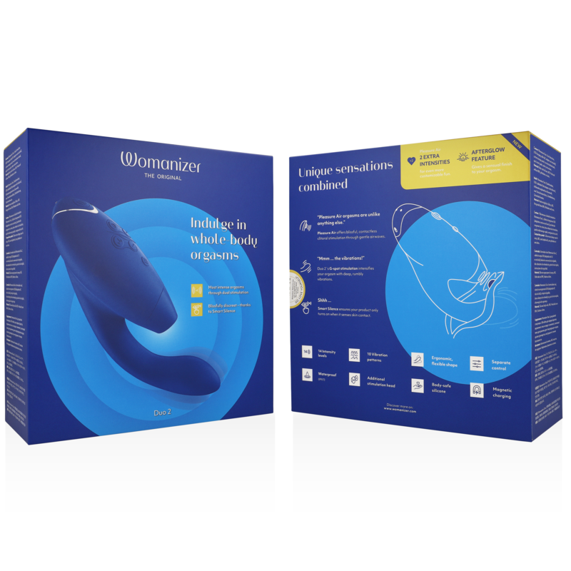 Stimolatore Doppio Womanizer Duo 2 Pleasure Air Blu - WOMANIZER - Stimolatori | erosidea.com