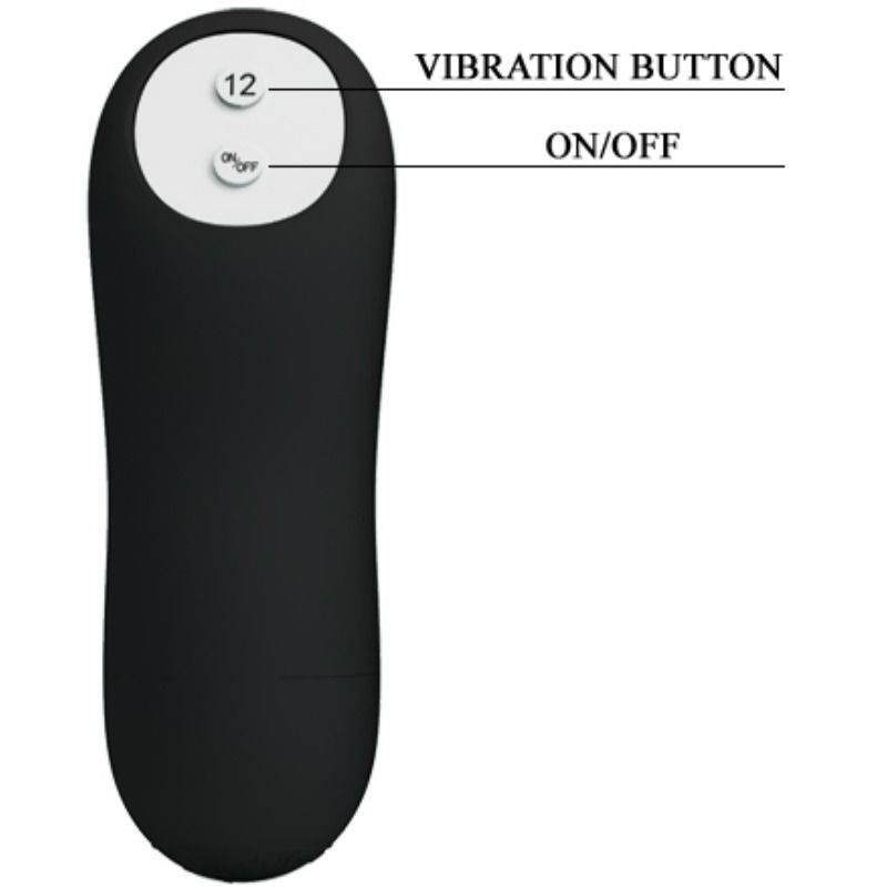 Plug Anale In Silicone Forma Del Pene E 12 Modalit Di Vibrazione Nero - PRETTY LOVE BOTTOM - Plug e Catene Anali | erosidea.com