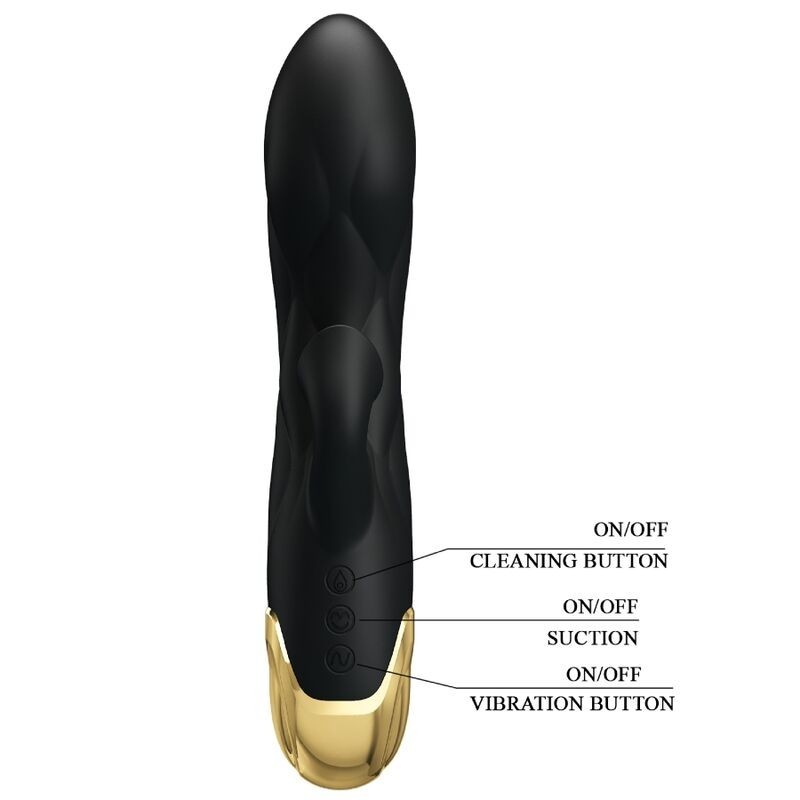 Vibratore Di Lusso Nero Ricaricabile Placcato In Oro - PRETTY LOVE C-TYPE - Vibratori | erosidea.com