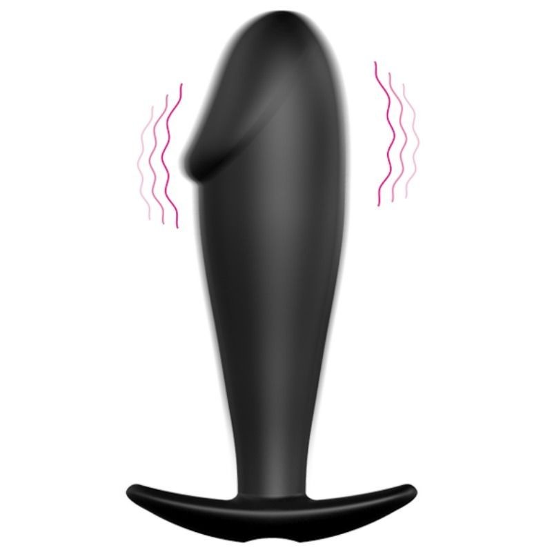 Plug Anale In Silicone Forma Del Pene E 12 Modalit Di Vibrazione Nero - PRETTY LOVE BOTTOM - Plug e Catene Anali | erosidea.com