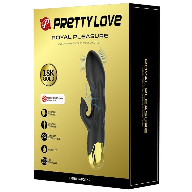 Vibratore Di Lusso Nero Ricaricabile Placcato In Oro - PRETTY LOVE C-TYPE - Vibratori | erosidea.com