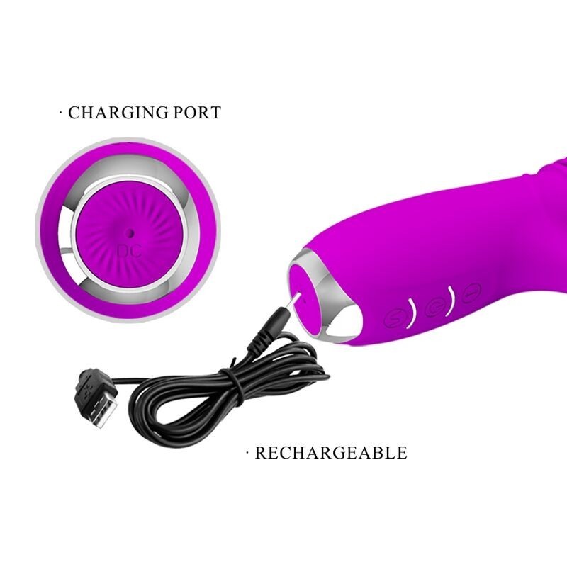 Vibratore Rabbit Dorothy Ricaricabile Viola - PRETTY LOVE C-TYPE - Vibratori Rabbit | erosidea.com