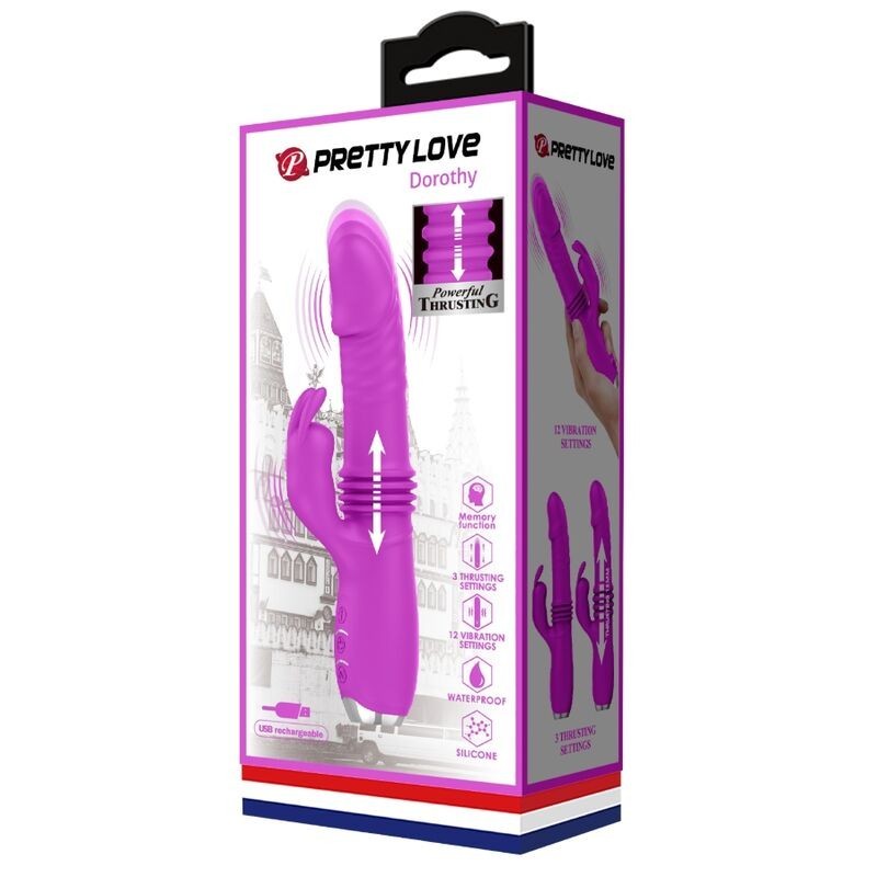 Vibratore Rabbit Dorothy Ricaricabile Viola - PRETTY LOVE C-TYPE - Vibratori Rabbit | erosidea.com