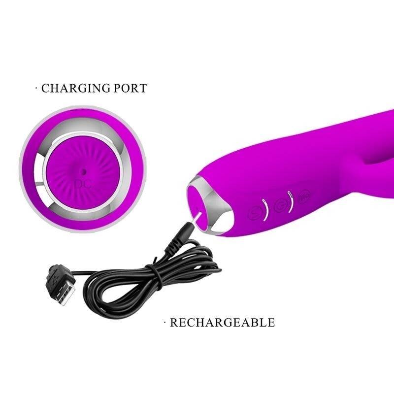Vibratore Ricaricabile Gloria Rabbit-Viola Impermeabile - PRETTY LOVE C-TYPE - Vibratori Rabbit | erosidea.com