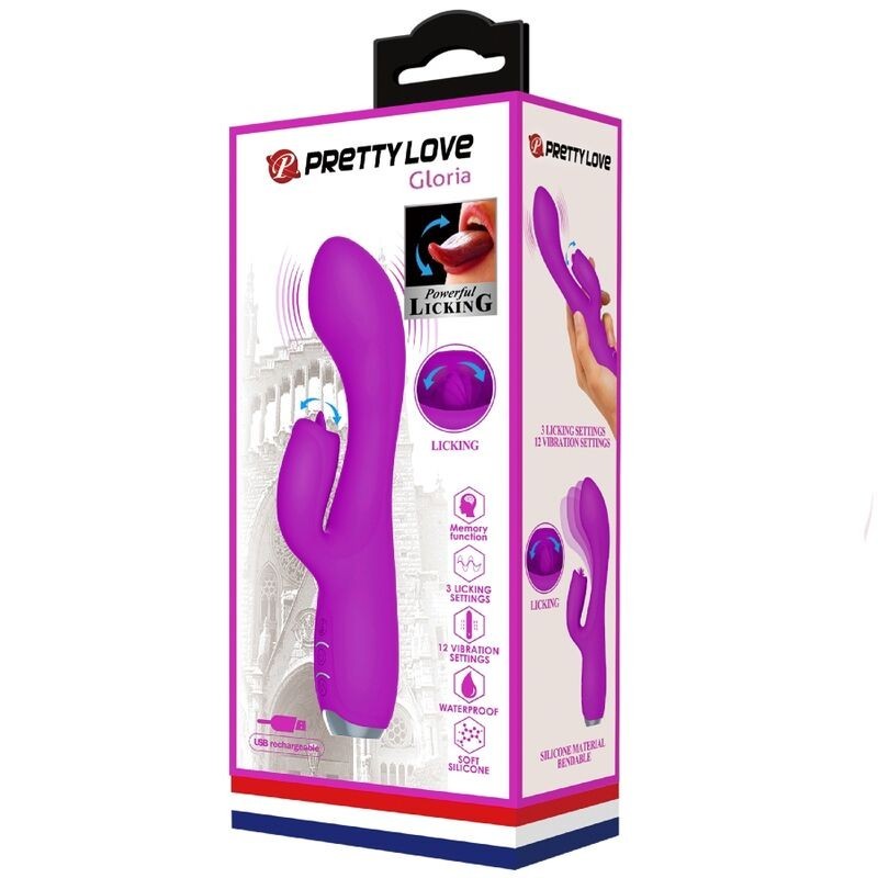 Vibratore Ricaricabile Gloria Rabbit-Viola Impermeabile - PRETTY LOVE C-TYPE - Vibratori Rabbit | erosidea.com