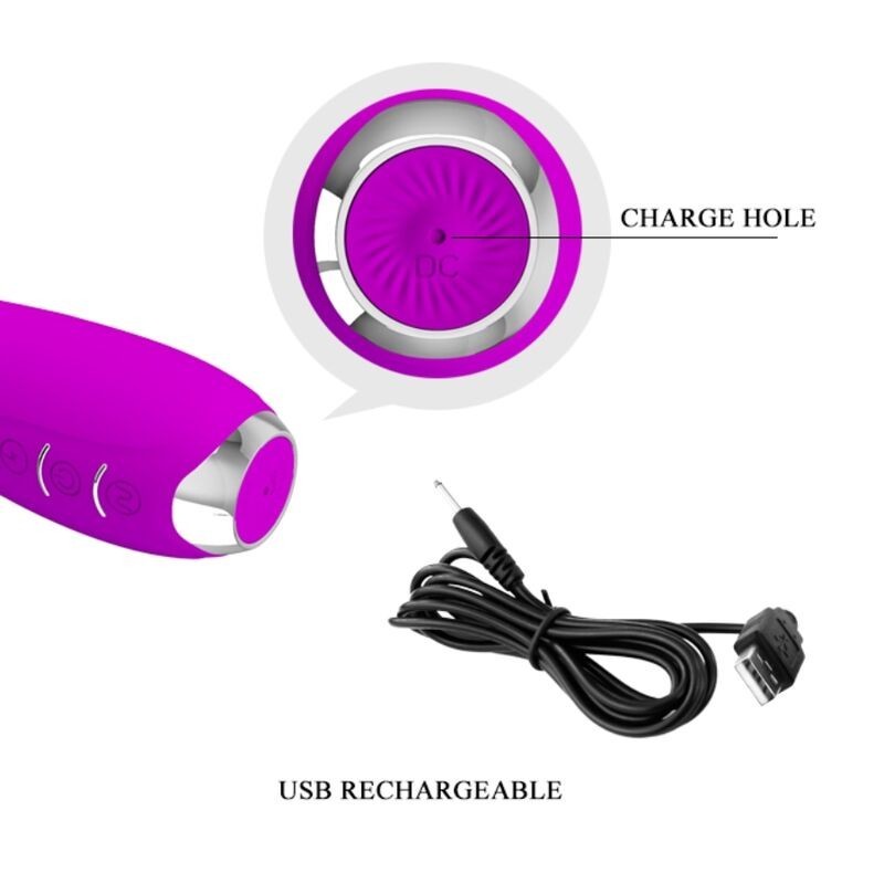 Vibratore Elettroshock Ricaricabile Hector Impermeabile Viola - PRETTY LOVE FLIRTATION - Vibratori | erosidea.com