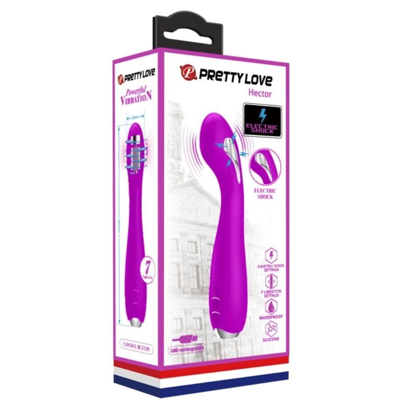 Vibratore Elettroshock Ricaricabile Hector Impermeabile Viola - PRETTY LOVE FLIRTATION - Vibratori | erosidea.com