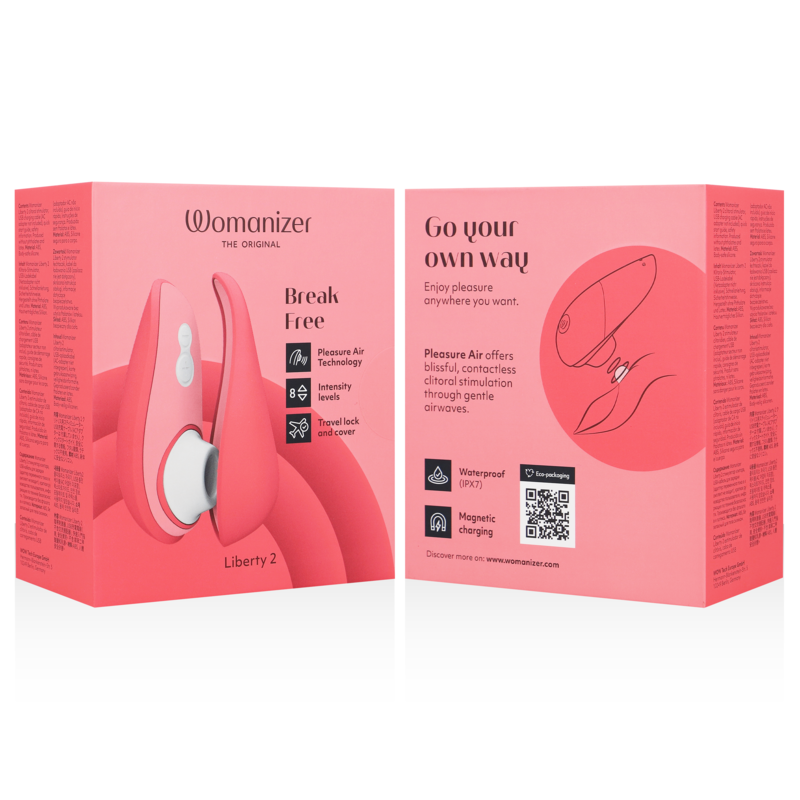 Womanizer - Liberty 2 Stimolatore Clitoride & Ventosa Rosa - WOMANIZER - Succhia Clitoride | erosidea.com