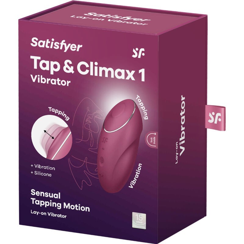 Satisfyer - Tap & Climax 1 Vibratore Lay-On Rosso - SATISFYER LAYONS - Vibratori Clitoride | erosidea.com