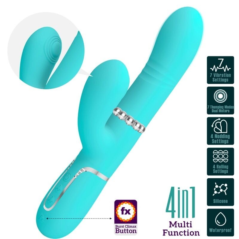 Vibratore Multifunzione G-Spot Verde Acqua - PRETTY LOVE FLIRTATION - Vibratori punto G | erosidea.com