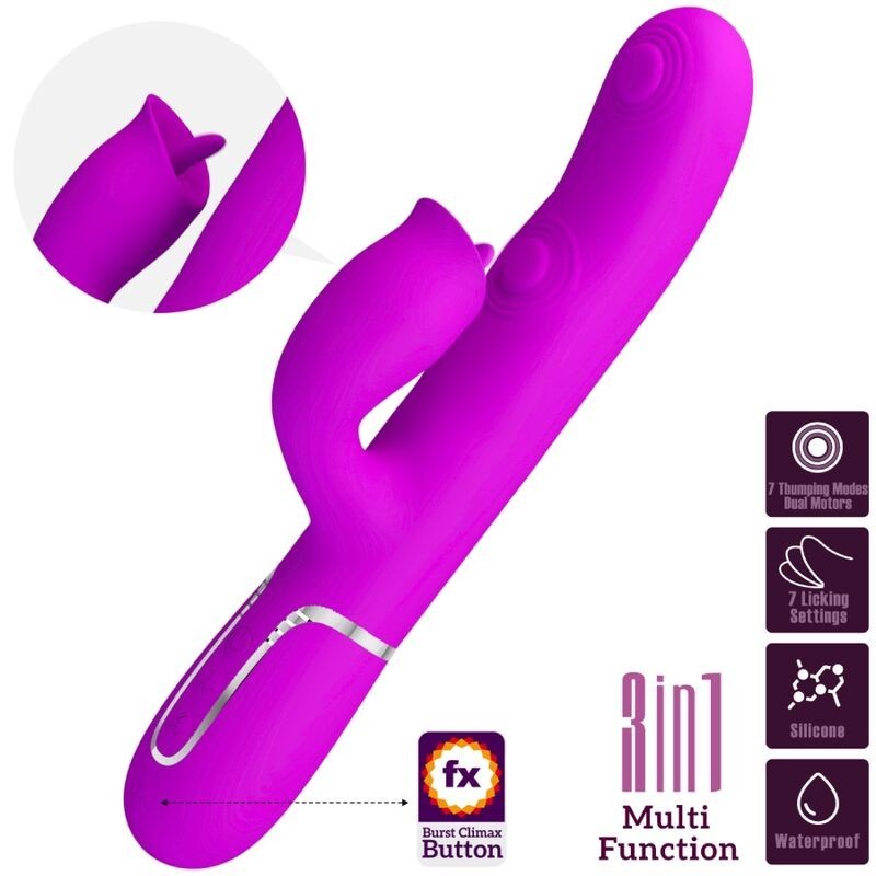 Vibratore Rabbit Con Licing Fucsia - PRETTY LOVE FLIRTATION - Vibratori Rabbit | erosidea.com