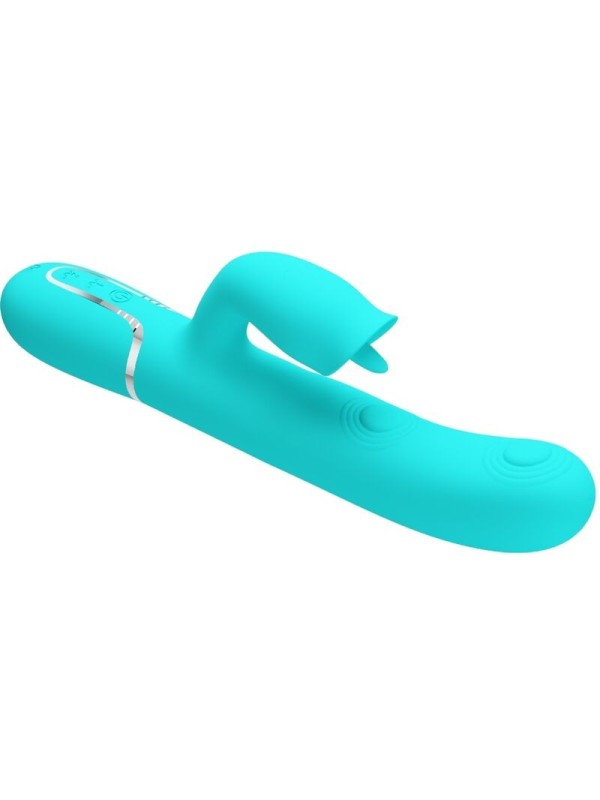 Vibratore Rabbit Con Lingua Verde Acqua - PRETTY LOVE FLIRTATION - Vibratori Rabbit | erosidea.com