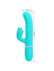 Vibratore Rabbit Con Lingua Verde Acqua - PRETTY LOVE FLIRTATION - Vibratori Rabbit | erosidea.com