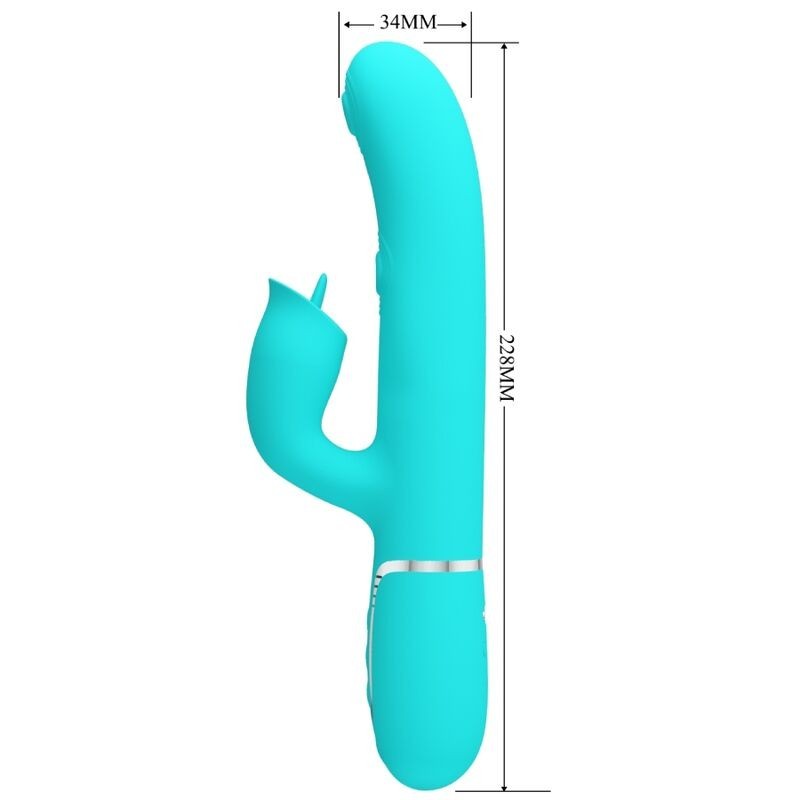 Vibratore Rabbit Con Lingua Verde Acqua - PRETTY LOVE FLIRTATION - Vibratori Rabbit | erosidea.com