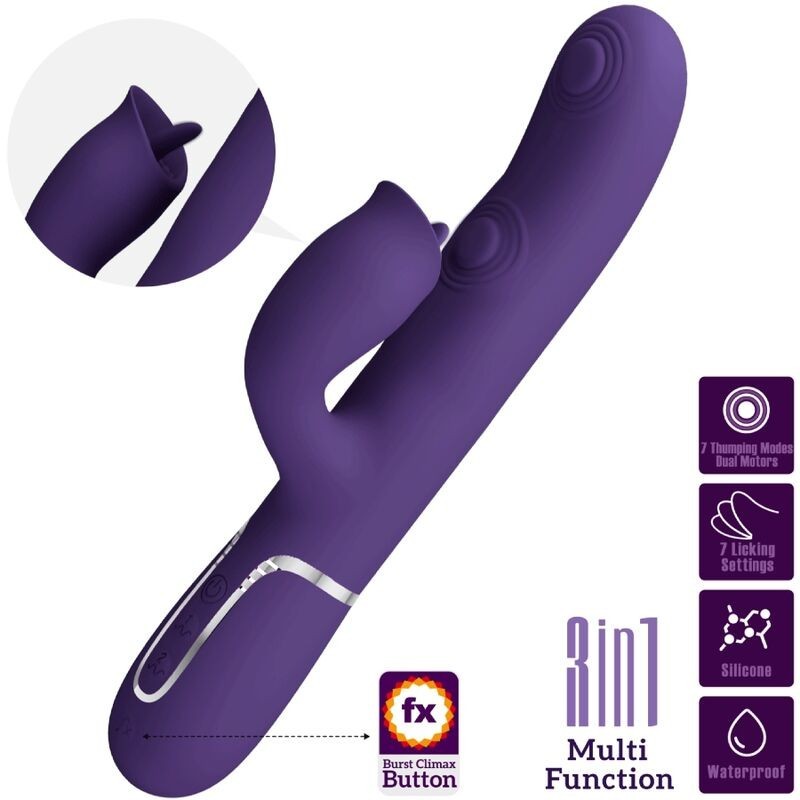 Vibratore Rabbit Con Lingua Viola - PRETTY LOVE FLIRTATION - Vibratori Rabbit | erosidea.com