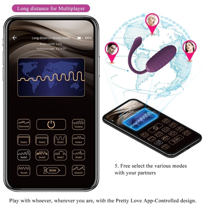 Uovo Vibrante Ricaricabile Casper Viola - PRETTY LOVE SMART - Ovetti Palline Sfere | erosidea.com