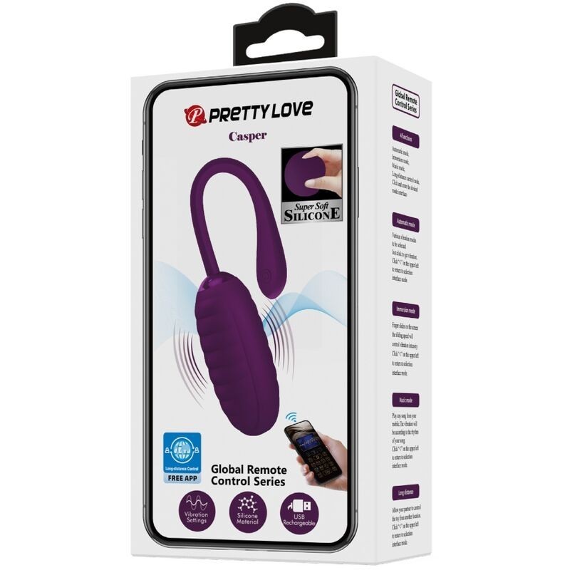Uovo Vibrante Ricaricabile Casper Viola - PRETTY LOVE SMART - Ovetti Palline Sfere | erosidea.com