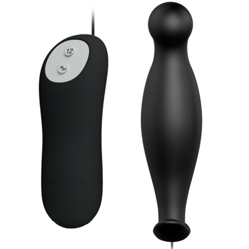 Plug Anale In Silicone 12 Modalit Di Vibrazione Nero - PRETTY LOVE - Plug e Catene Anali | erosidea.com