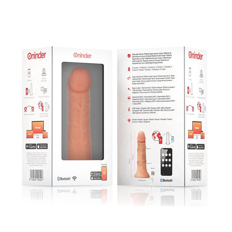 Vibratore Oninder Dildo Medio Bogotƒâ 9 Velocitƒâ‚¬ Naturale 20 Cm -O- 4.2 Cm App Gratuita - ONINDER - Vibratori con App | erosidea.com