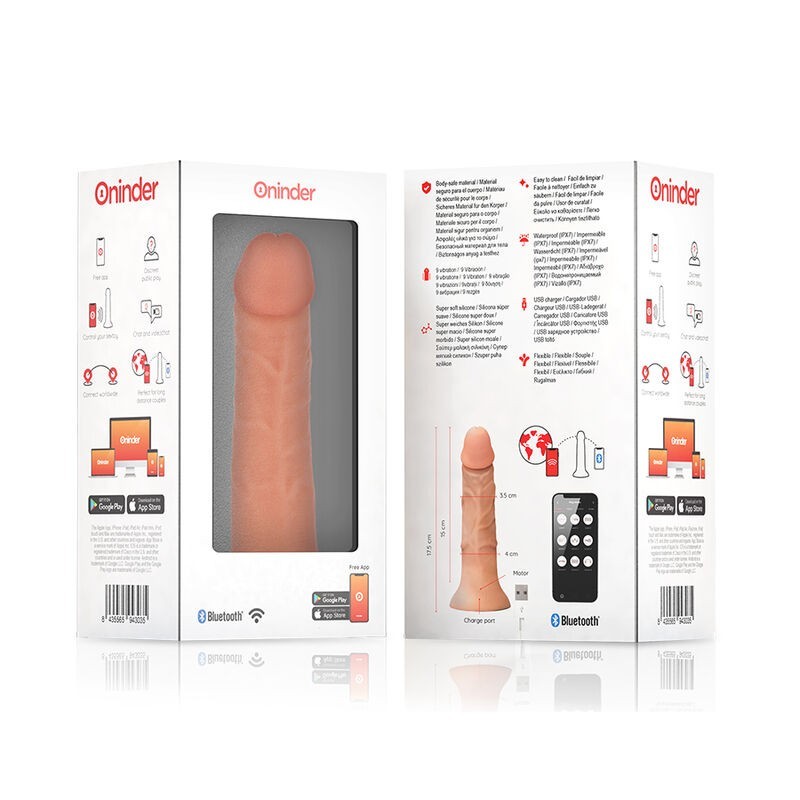 Vibratore Oninder Dildo Piccolo Bogotƒâ 9 Velocitƒâ‚¬ Naturale 17.5 Cm -O- 4 Cm App Gratuita - ONINDER - Vibratori con App | erosidea.com
