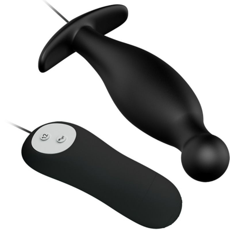 Plug Anale In Silicone 12 Modalit Di Vibrazione Nero - PRETTY LOVE - Plug e Catene Anali | erosidea.com