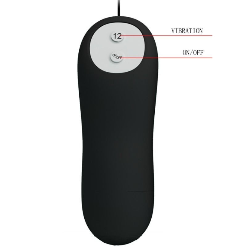 Plug Anale In Silicone 12 Modalit Di Vibrazione Nero - PRETTY LOVE - Plug e Catene Anali | erosidea.com