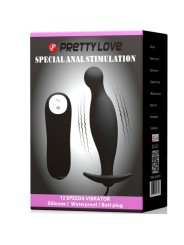 Plug Anale In Silicone 12 Modalit Di Vibrazione Nero - PRETTY LOVE - Plug e Catene Anali | erosidea.com