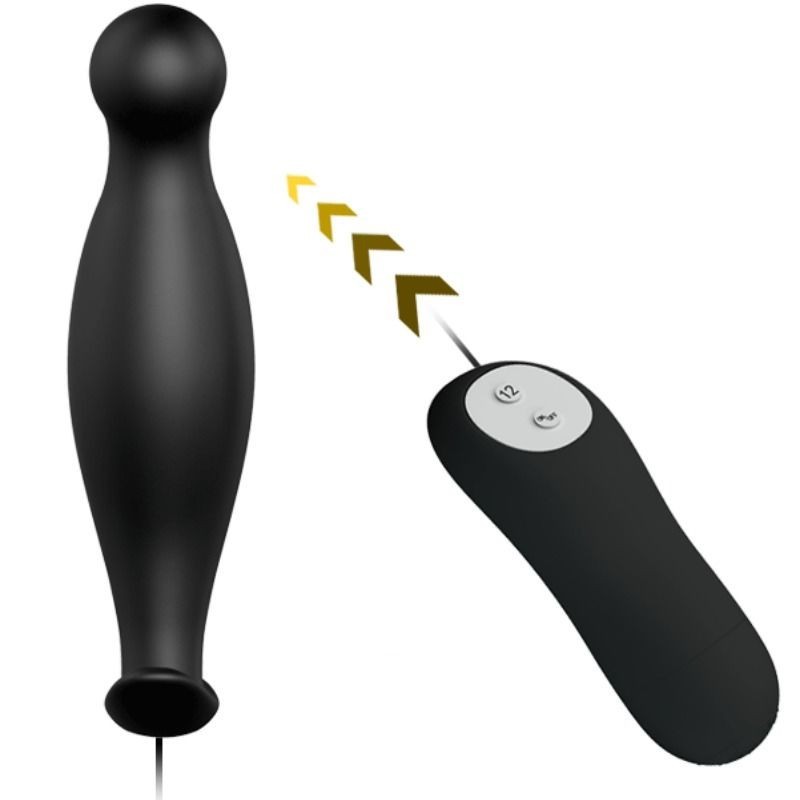 Plug Anale In Silicone 12 Modalit Di Vibrazione Nero - PRETTY LOVE - Plug e Catene Anali | erosidea.com