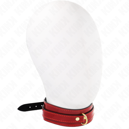 Kink - Collana Regolabile Rosso Vino Con Dettagli Oro 29-425 Cm X 4 Cm - KINK COLLAR & GAG - Bondage | erosidea.com
