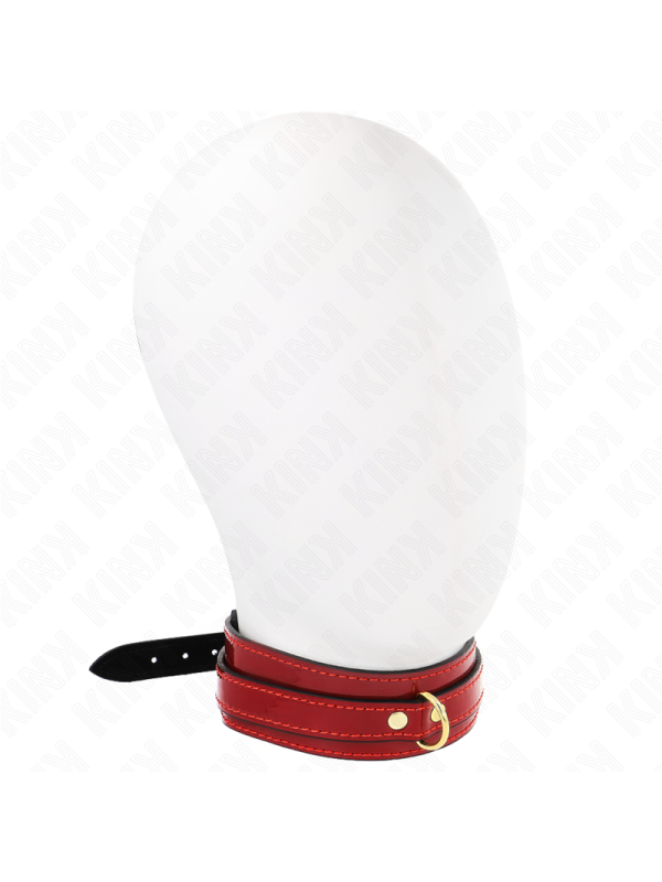 Kink - Collana Regolabile Rosso Vino Con Dettagli Oro 29-425 Cm X 4 Cm - KINK COLLAR & GAG - Bondage | erosidea.com