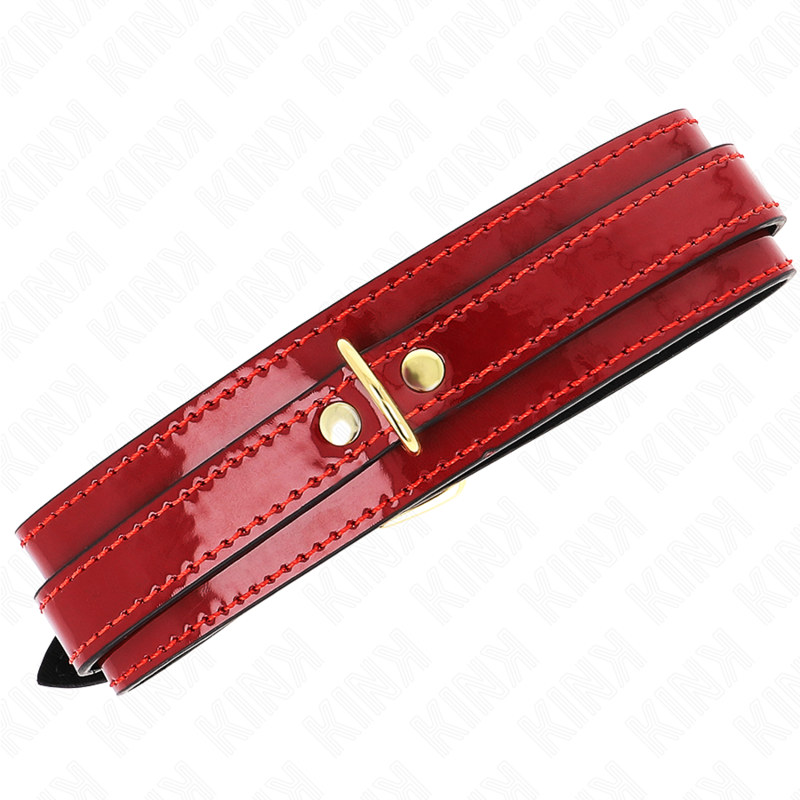 Kink - Collana Regolabile Rosso Vino Con Dettagli Oro 29-425 Cm X 4 Cm - KINK COLLAR & GAG - Bondage | erosidea.com