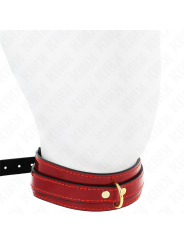 Kink - Collana Regolabile Rosso Vino Con Dettagli Oro 29-425 Cm X 4 Cm - KINK COLLAR & GAG - Bondage | erosidea.com