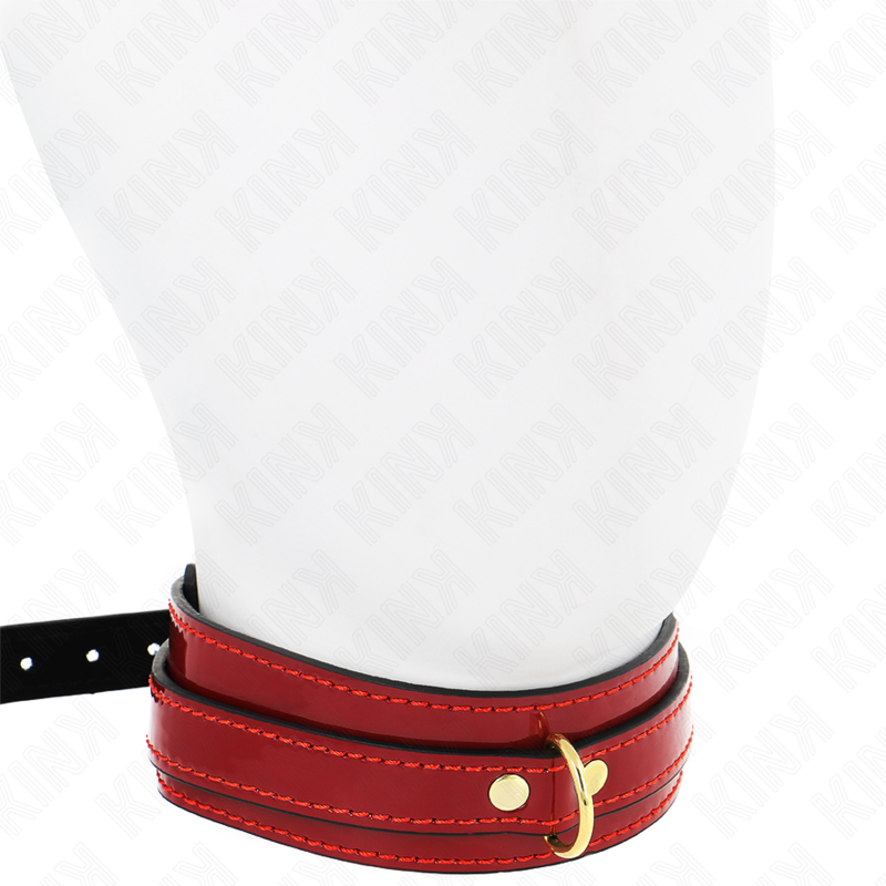Kink - Collana Regolabile Rosso Vino Con Dettagli Oro 29-425 Cm X 4 Cm - KINK COLLAR & GAG - Bondage | erosidea.com