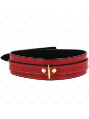 Kink - Collana Regolabile Rosso Vino Con Dettagli Oro 29-425 Cm X 4 Cm - KINK COLLAR & GAG - Bondage | erosidea.com