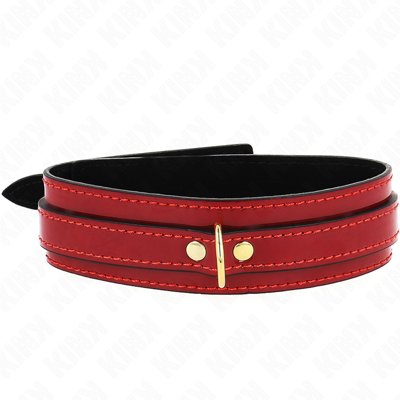 Kink - Collana Regolabile Rosso Vino Con Dettagli Oro 29-425 Cm X 4 Cm - KINK COLLAR & GAG - Bondage | erosidea.com