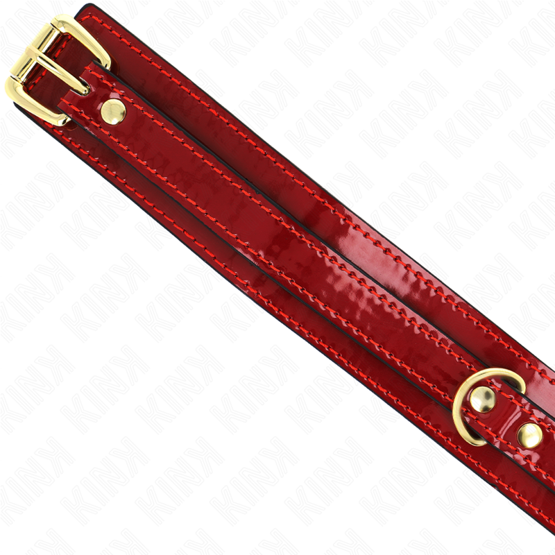 Kink - Collana Regolabile Rosso Vino Con Dettagli Oro 29-425 Cm X 4 Cm - KINK COLLAR & GAG - Bondage | erosidea.com