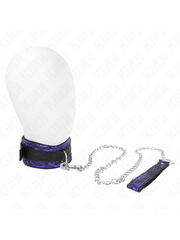 Kink - Collana Corta In Pizzo Di Velluto Con Cintura 105 Cm Con Profilo In Nylon 44 X 55 Cm - KINK COLLAR & GAG - Bondage | erosidea.com