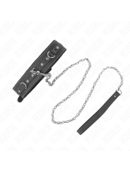 Kink - Collana In Pelle Pvc Con Cintura 105 Cm Rivetto Strass 41.5 X 4 Cm - KINK COLLAR & GAG - Bondage | erosidea.com