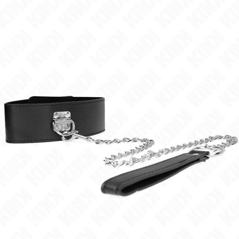 Kink - Collana Con Cintura 65 Cm Con Cinturino Largo Nero Regolabile 335-41 Cm X 5 Cm - KINK COLLAR & GAG - Bondage | erosidea.com