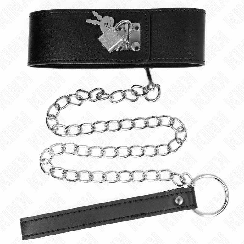Kink - Collana Con Cintura 65 Cm Con Cinturino Largo Nero Regolabile 335-41 Cm X 5 Cm - KINK COLLAR & GAG - Bondage | erosidea.com