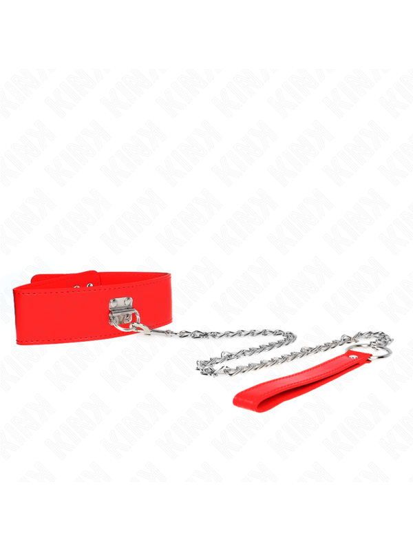 Kink - Collana Con Cintura 65 Cm Con Largo Cinturino Rosso Regolabile 335-41 Cm X 5 Cm - KINK COLLAR & GAG - Bondage | erosidea.com
