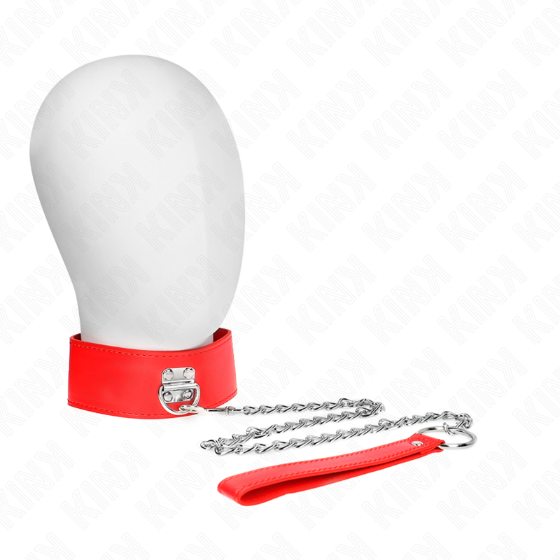 Kink - Collana Con Cintura 65 Cm Con Largo Cinturino Rosso Regolabile 335-41 Cm X 5 Cm - KINK COLLAR & GAG - Bondage | erosidea.com